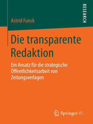 cover image of Die transparente Redaktion